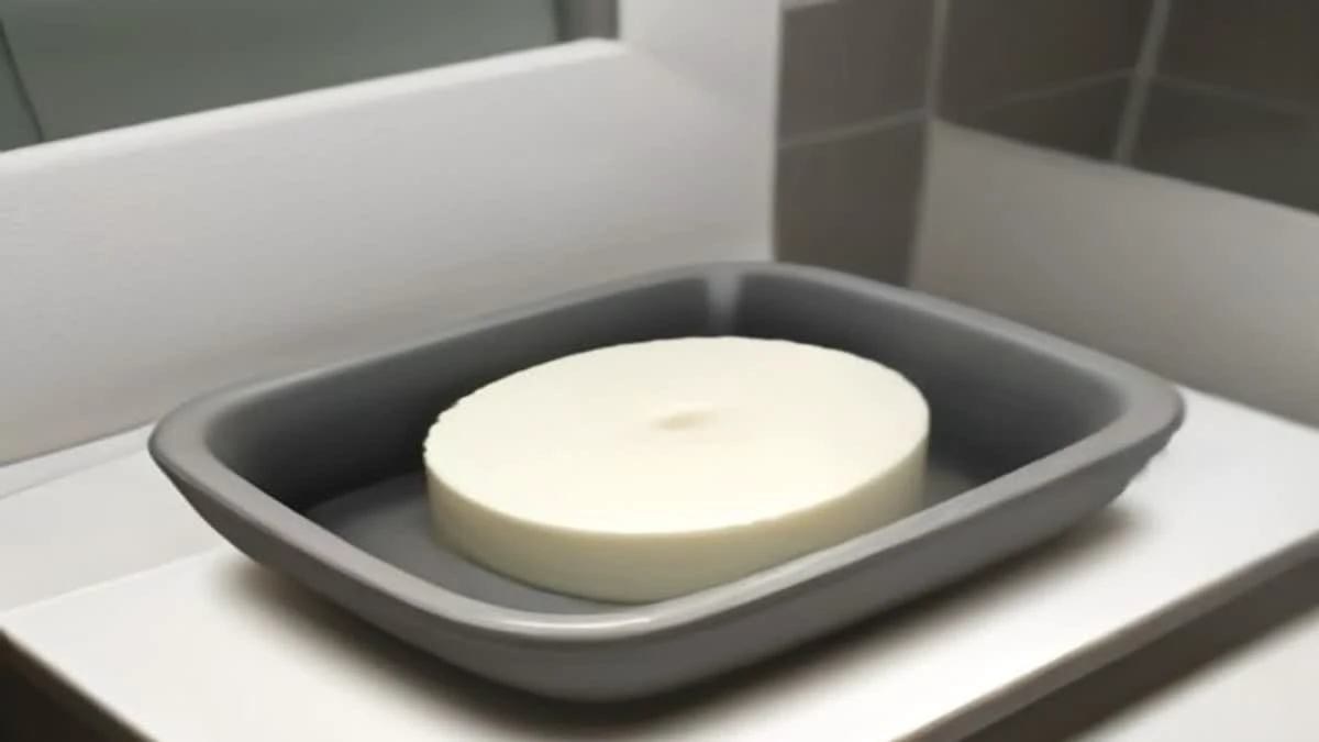 A formulator timing the rinse of cleanser samples at a laboratory sink
